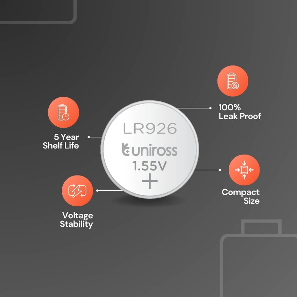 Uniross Alkaline Coin Cells AG07 Features