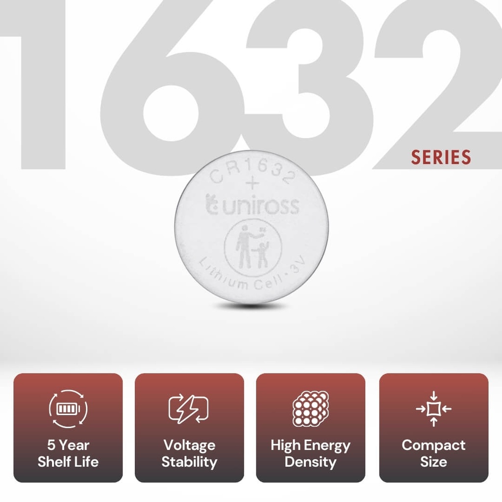 Uniross Lithium Coin Cells CR1632 Shelf Life
