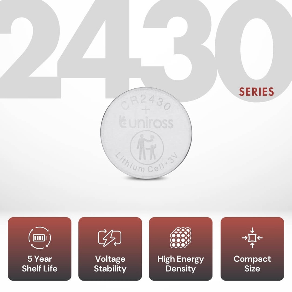 Uniross Lithium Coin Cells CR2430 (Blister of 5) Shelf life