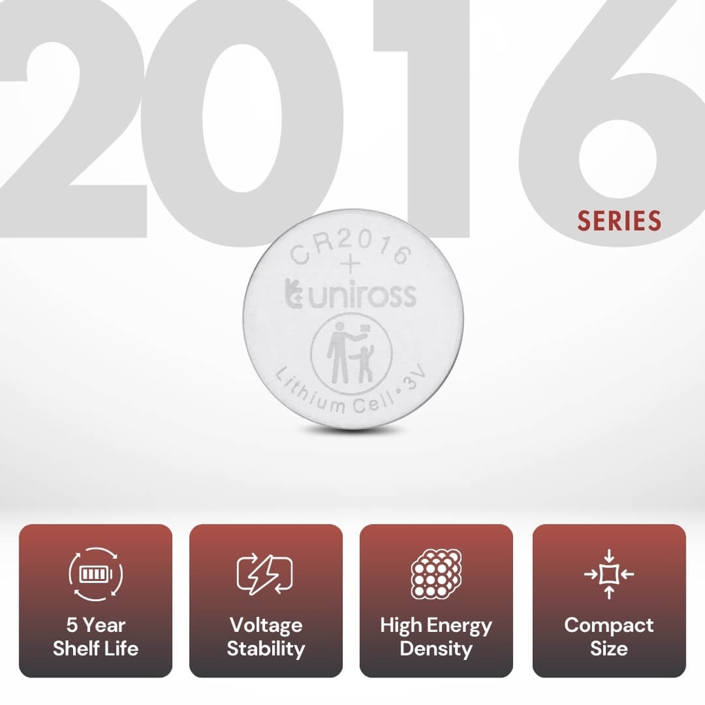 Uniross Lithium Coin Cells CR2016 (Blister of 1) Shelf Life