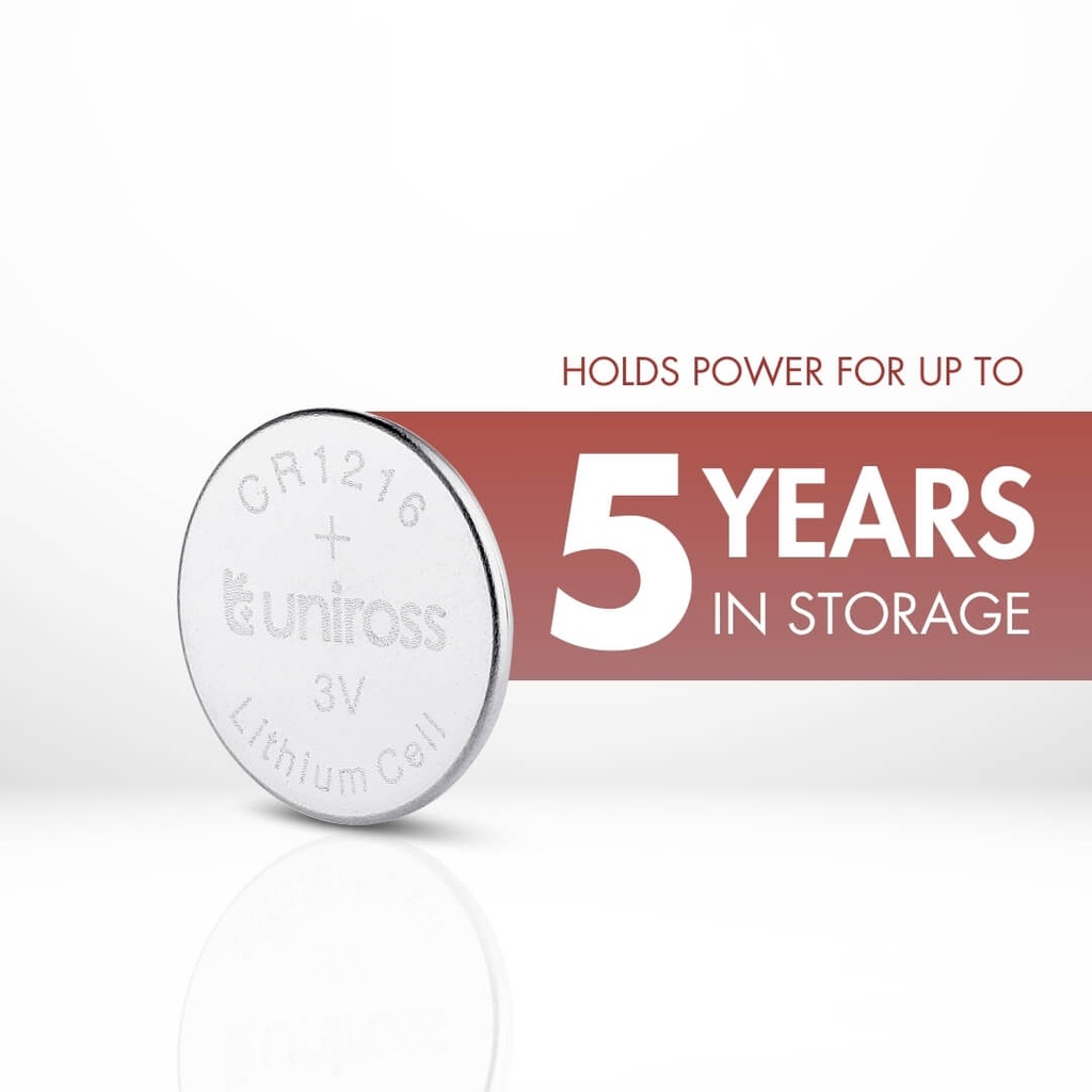 Uniross Lithium Coin Cells CR1216 (Blister of 5) Features