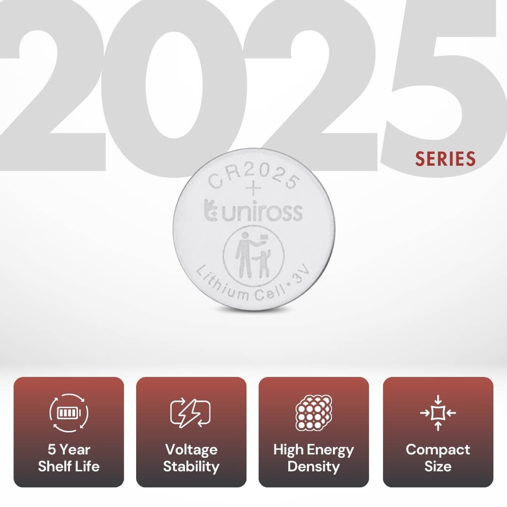 Uniross Lithium Coin Cells CR2025 (Blister of 4)Shelf Life