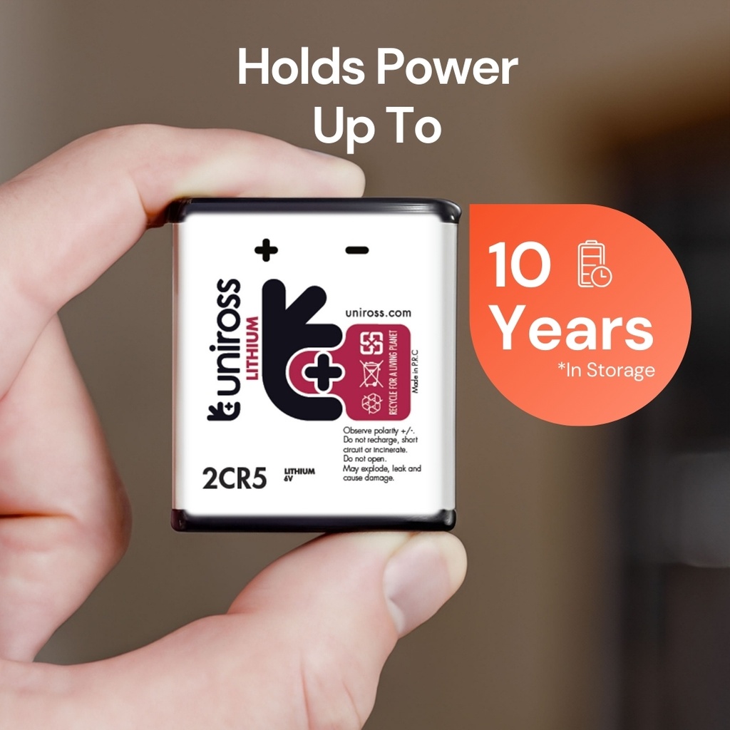 Uniross Cylindrical Lithium Battery 2CR5 (Blister of 1) Shelf Life