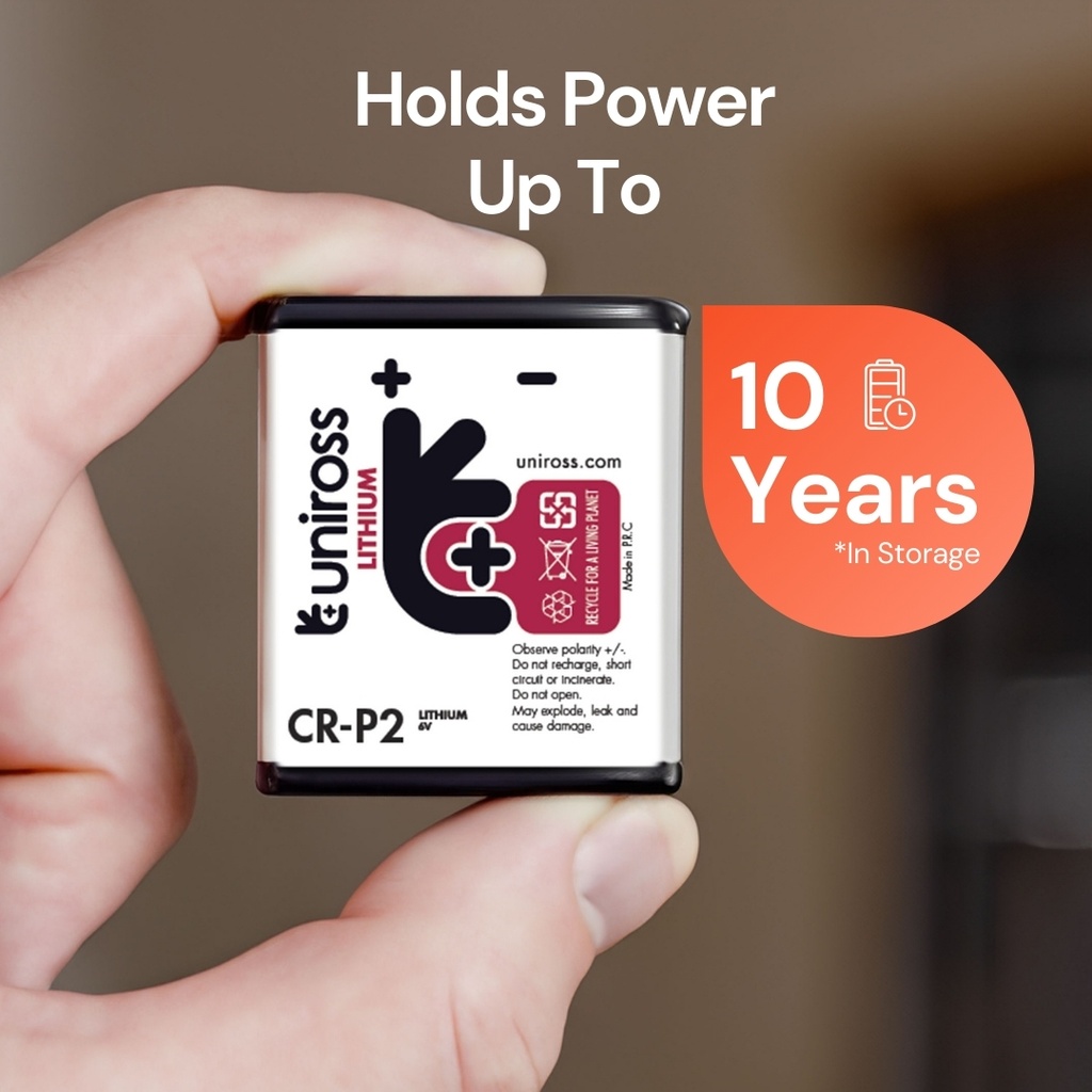 Uniross Cylindrical Lithium Battery CR-P2 (Blister of 1) Lifespan
