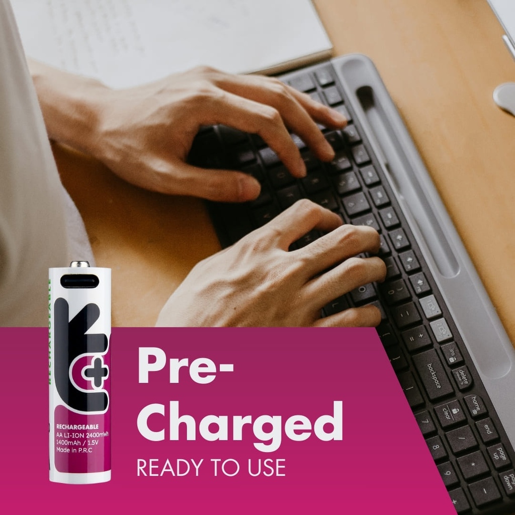 Uniross USB-C Rechargeable AA Battery (Pack of 4) Charging Cycles