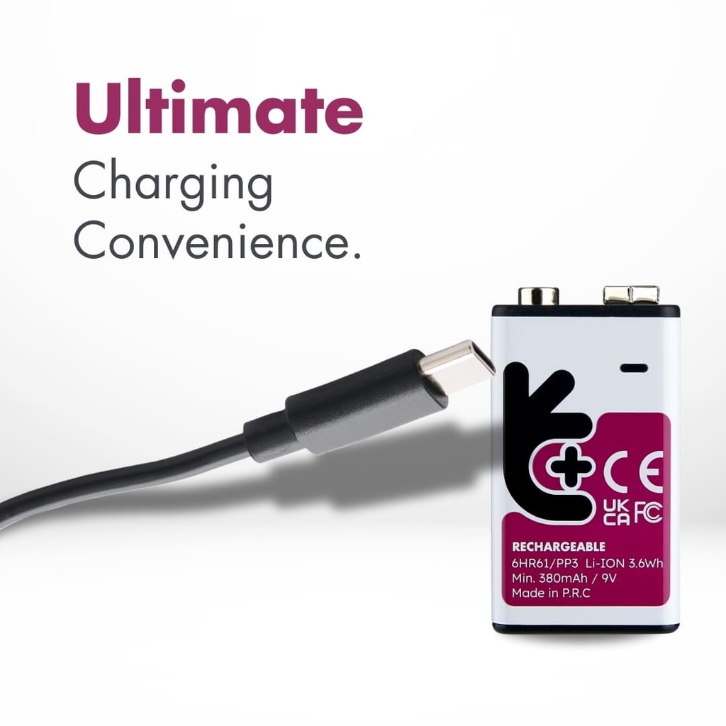 Uniross USB-C Rechargeable E Battery (Pack of 2) Features