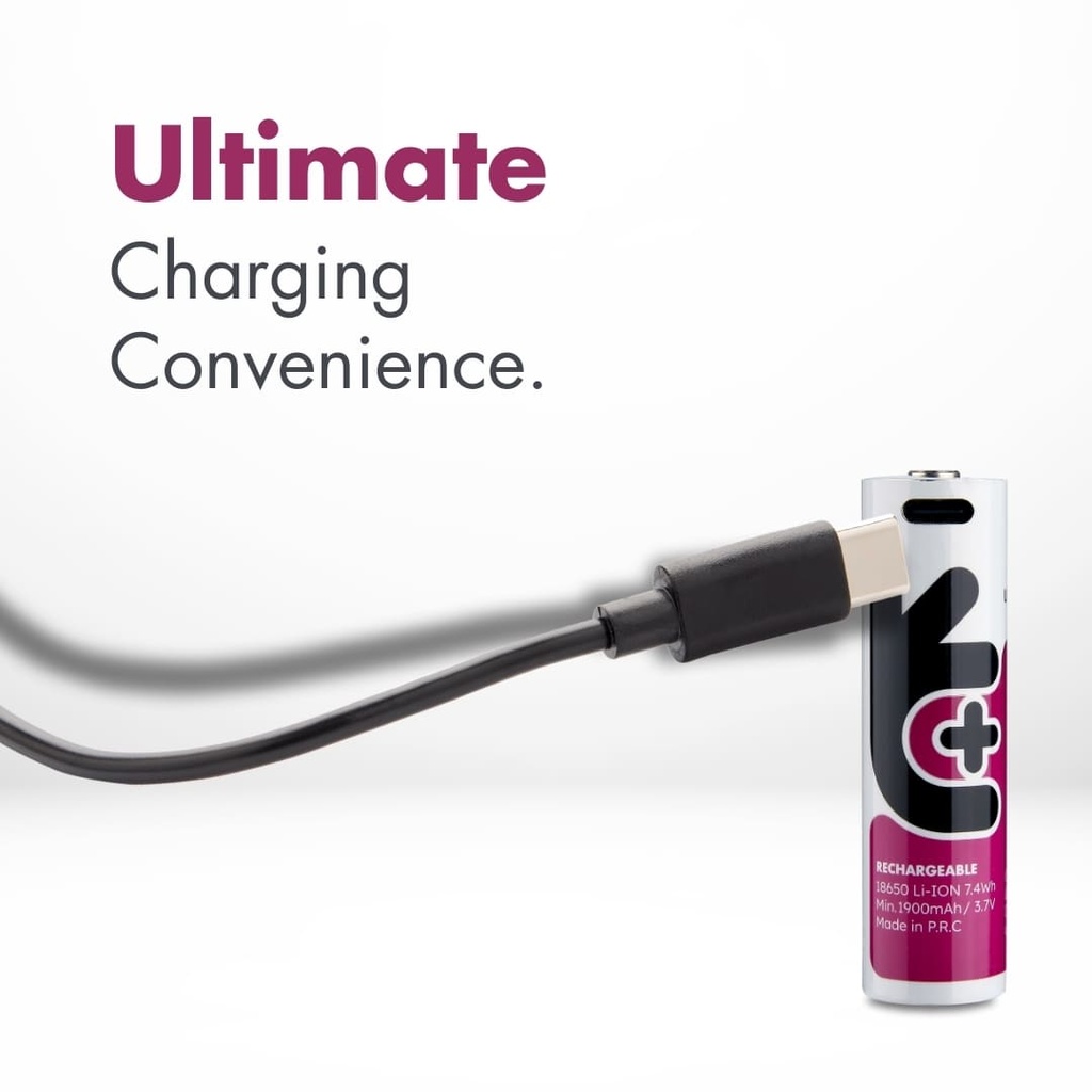 Uniross USB-C Rechargeable 18650 Battery (Pack of 2) Features