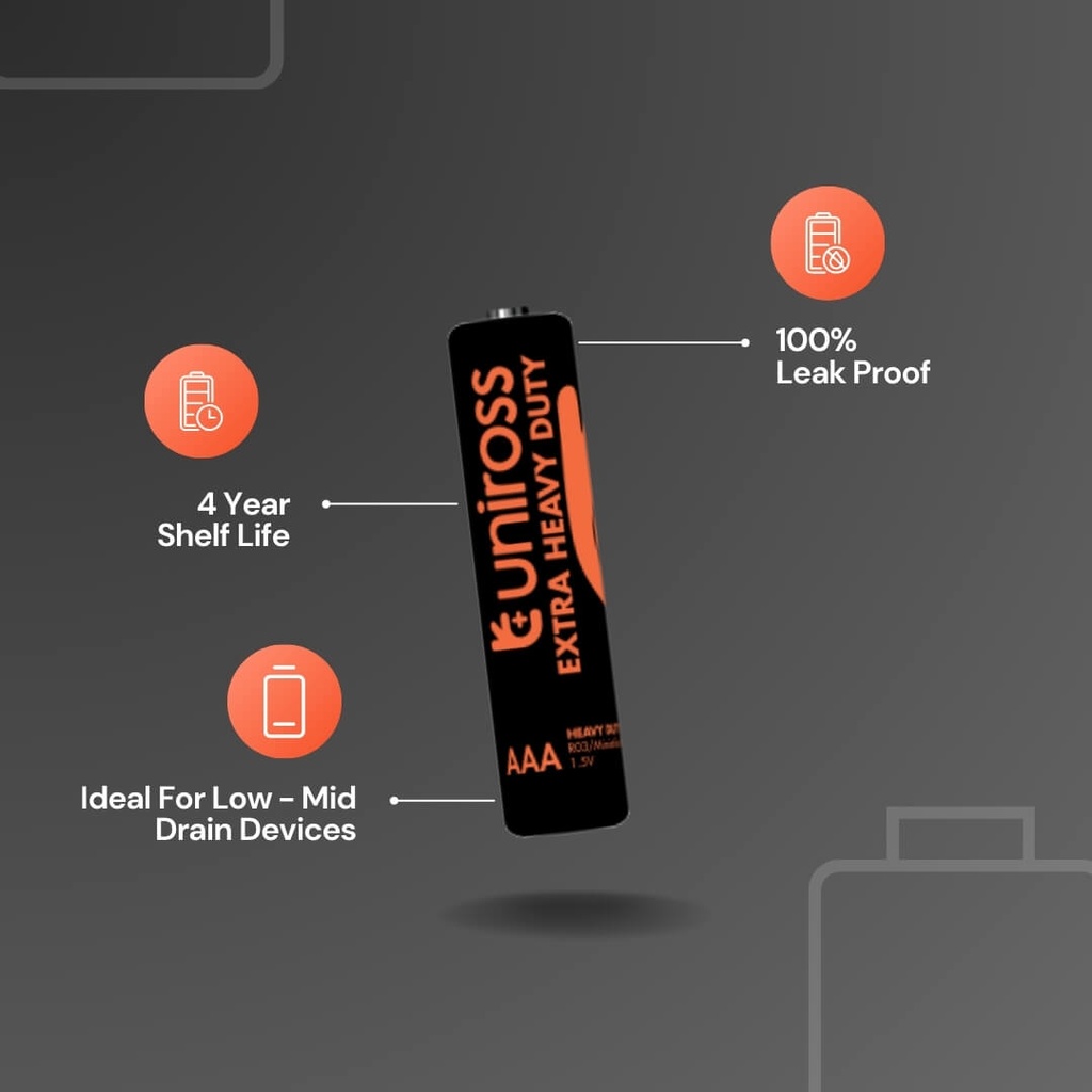 Uniross Heavy Duty Zinc AAA Battery (Box Of 40)