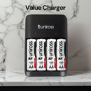 Uniross Value Charger + 4 AA Batteries