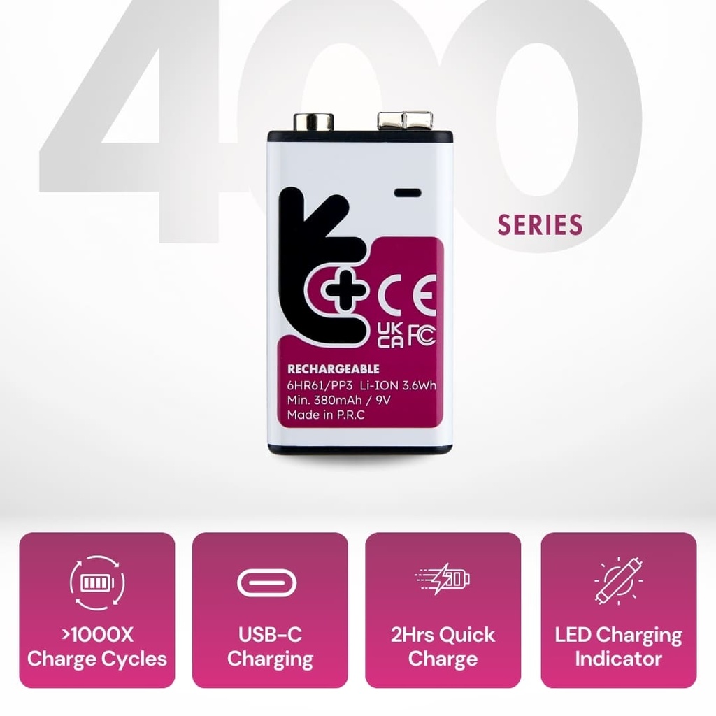 Uniross USB-C Rechargeable E Battery (Pack of 2)