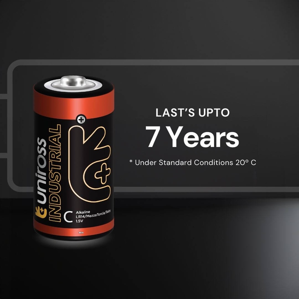 Uniross Alkaline Zinc Manganese C Battery (Pack of 10)