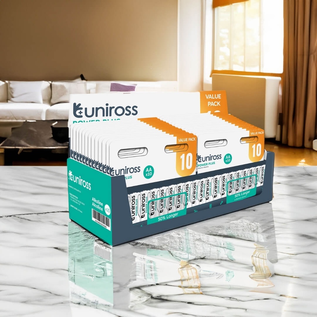 Uniross LR6 AA Power Plus Alkaline Battery (Pack 10)