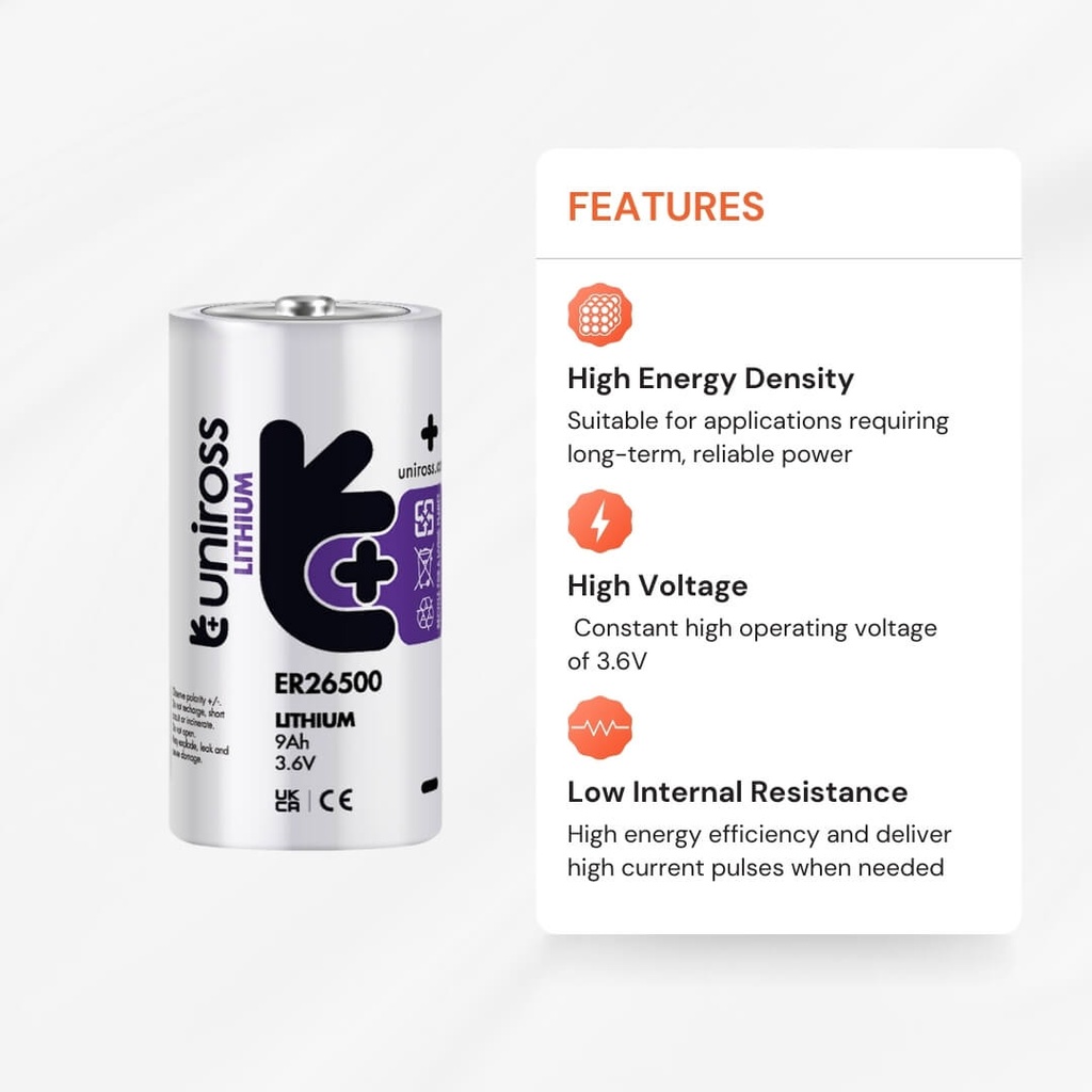 Uniross UER26500 Lithium Thionyl Chloride Battery