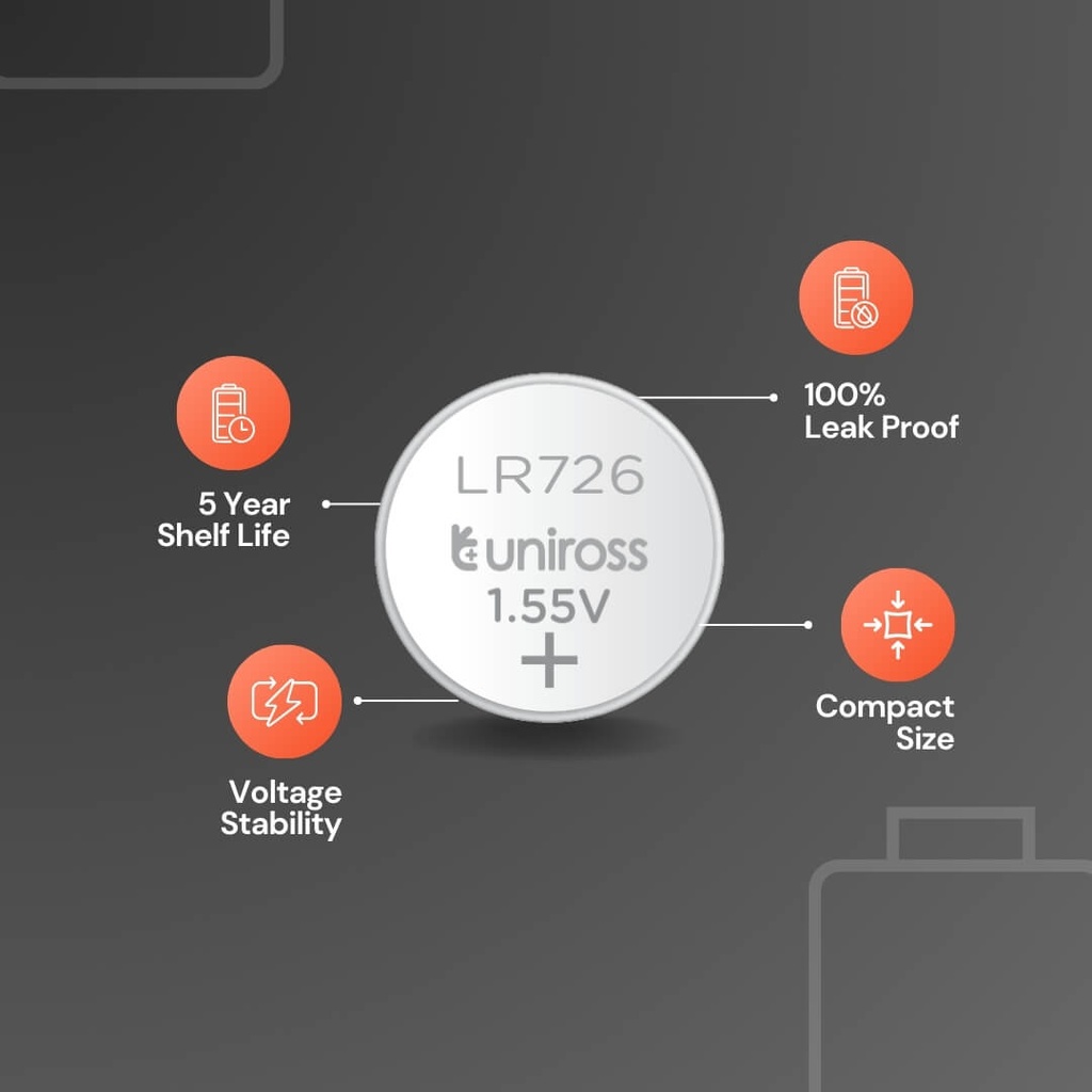 Uniross Alkaline Coin Cells AG02 Features