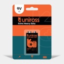 Uniross 6F22 9V Heavy Duty Zinc Battery (Blister 1)