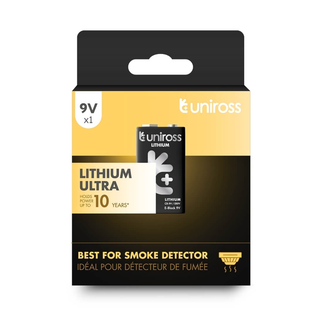 Uniross CR9V Ultra Lithium Battery (Blister 1)