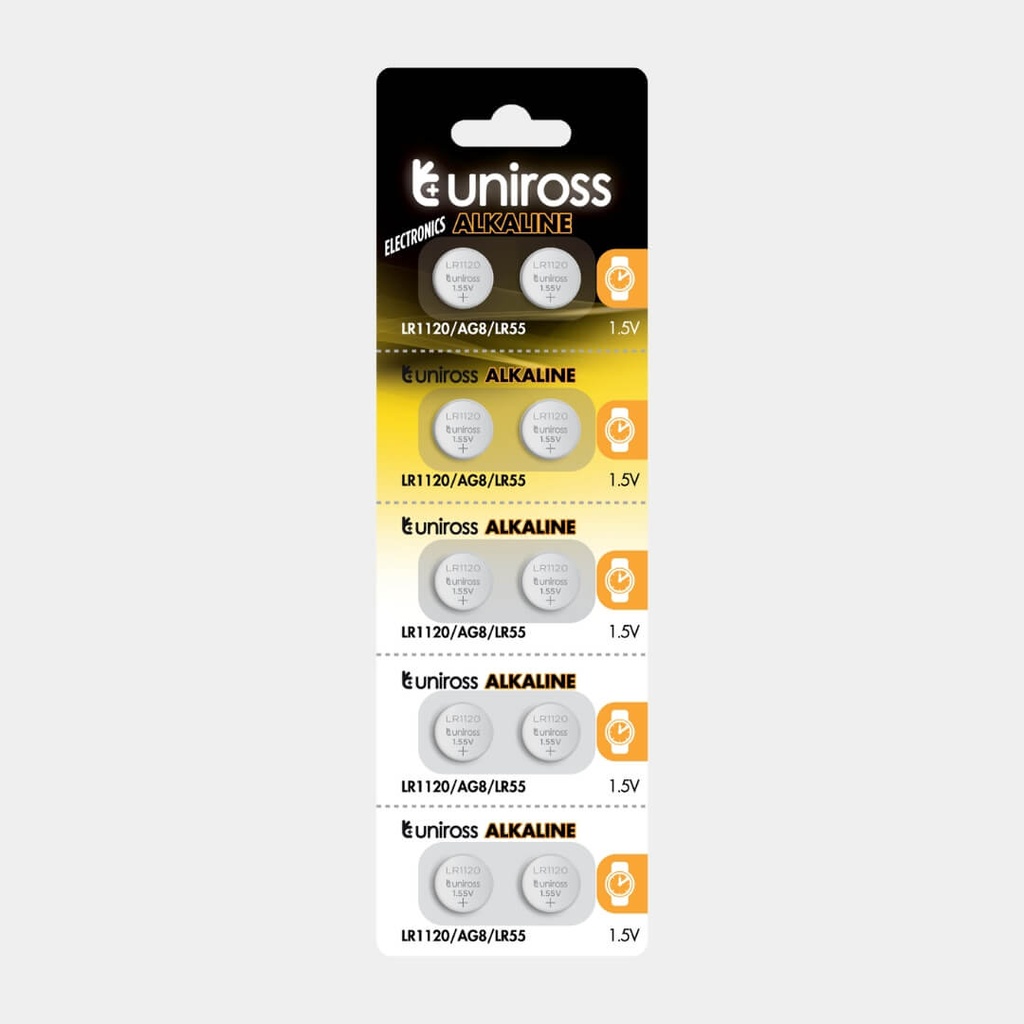 Uniross Alkaline Coin Cells AG08 (Blister of 10)