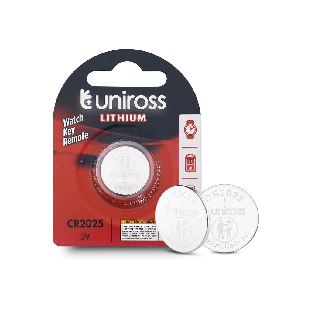 Uniross Lithium Coin Cells CR2025 (Blister of 1)