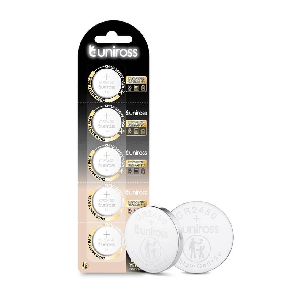 Uniross Lithium Coin Cells CR2450HP (Blister of 5)