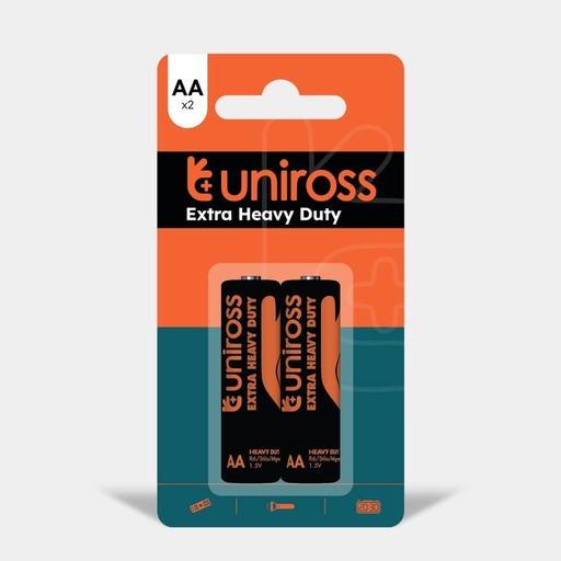 [UEDAA2] Uniross R6 AA Heavy Duty Zinc Battery (Blister 2)