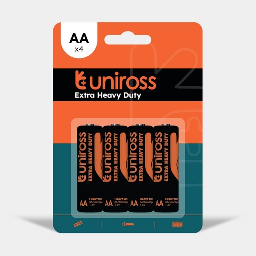 [UEDAA4] Uniross R6 AA Heavy Duty Zinc Battery (Blister 4)