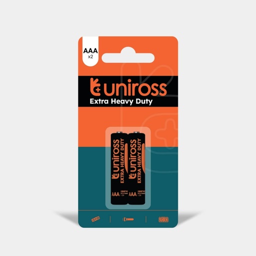 [UEDAAA2] Uniross R03 AAA Heavy Duty Zinc Battery (Blister 2)