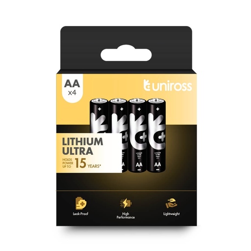 [ULIAA4] Uniross FR6 AA Ultra Lithium Battery (Blister 4)