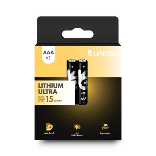 [ULIAAA2] Uniross FR03 AAA Ultra Lithium Battery (Blister 2)