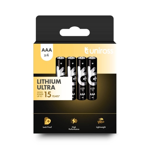 [ULIAAA4] Uniross FR03 AAA Ultra Lithium Battery (Blister 4)