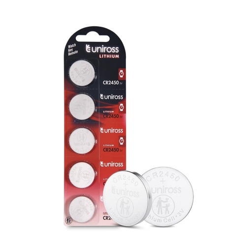 [U5CR2450] Uniross Lithium Coin Cells CR2450 (Blister of 5)