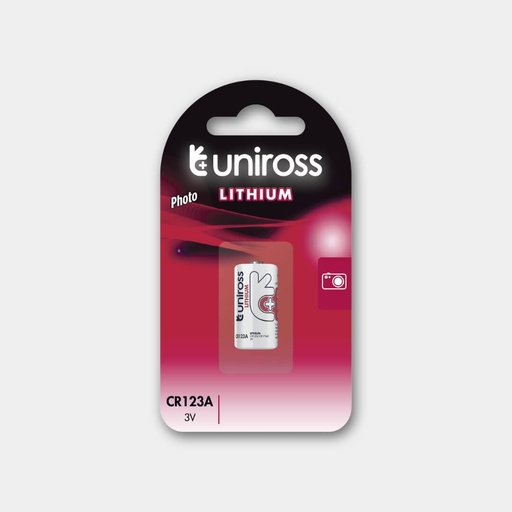 [U1CR123A] Uniross Cylindrical Lithium Battery CR123A (Blister of 1)