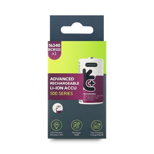 [U322101] Uniross USB-C RCR123 3.7V Rechargeable Battery (Pack of 1)
