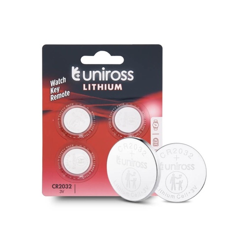 [U4CR2032] Uniross Lithium Coin Cells CR2032 (Blister of 4)