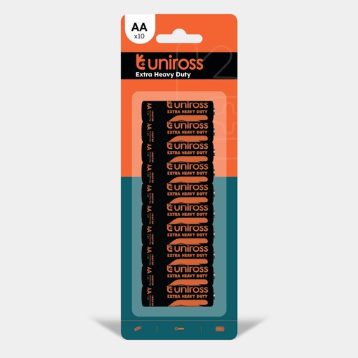 [UEDSPAA10A] Uniross R6 AA Heavy Duty Zinc Battery (Blister Pack 10)