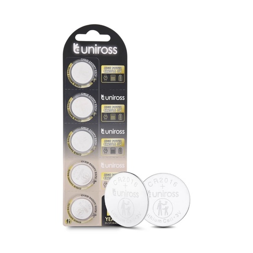 [U5CR2016HP] Uniross Lithium Coin Cells CR2016HP (Blister of 5)
