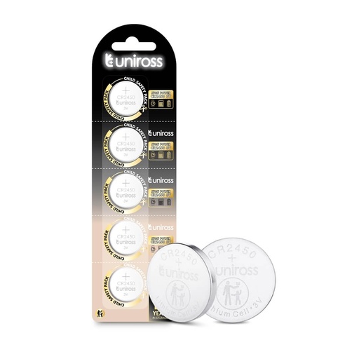 [U5CR2450HP] Uniross Lithium Coin Cells CR2450HP (Blister of 5)